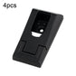 Black closet rod support bracket base with recessed mount slot and screw hole.