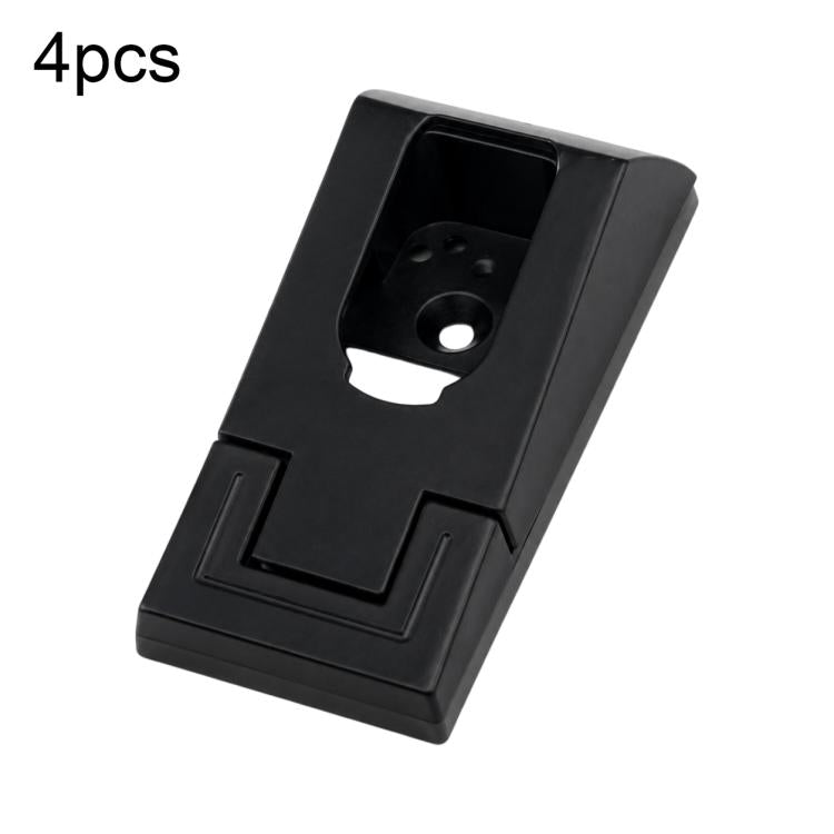 Black closet rod support bracket base with recessed mount slot and screw hole.