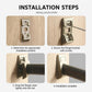 Closet rod support bracket installed on wood panel holding a clothes rail