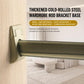 Bronze closet rod support bracket base mounted on a wall for wardrobe rod.