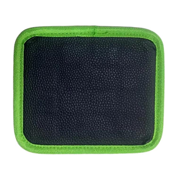 Magnetic tool storage pad, small size, green border with dark textured surface