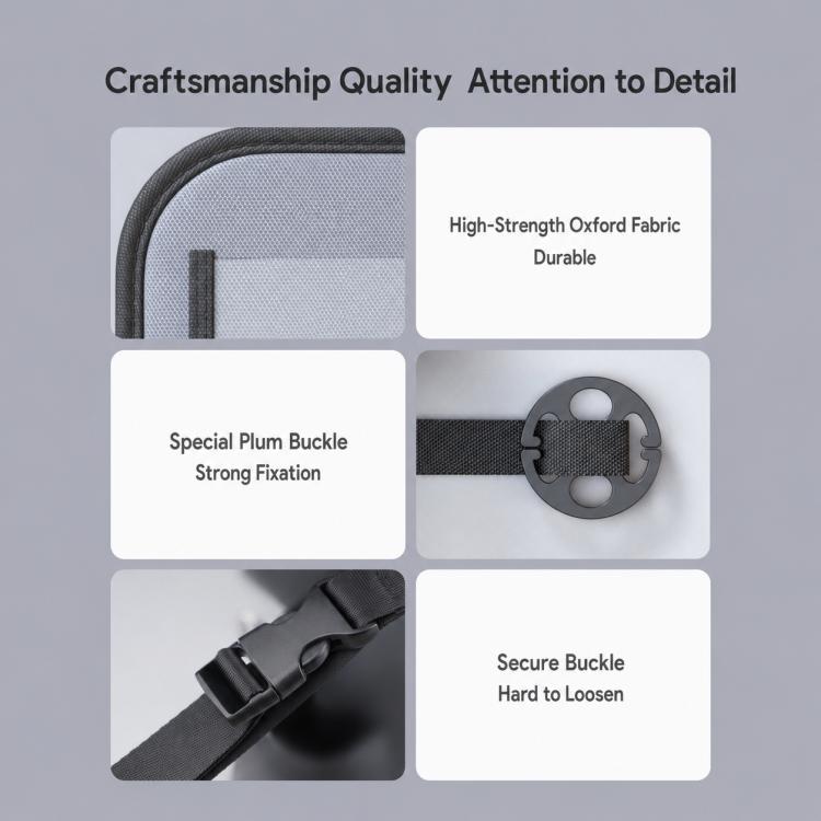 Car seat back storage bag details: Oxford fabric, reinforced buckle, adjustable strap