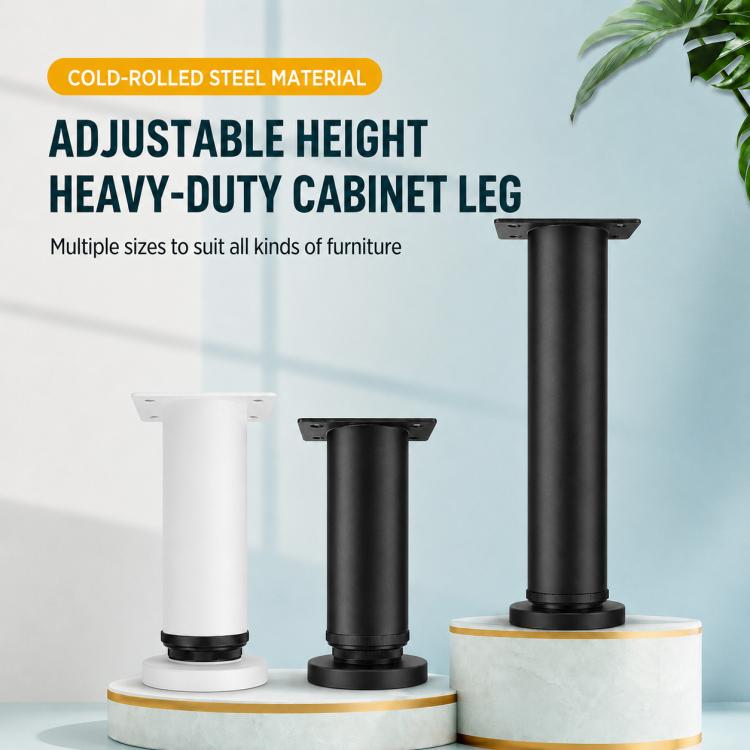 Height-Adjustable Furniture Support Legs with Round Base for Sofas and Coffee Tables, 8CM, 12CM, 18CM, 25CM