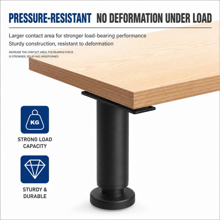 Height-Adjustable Furniture Support Legs with Round Base for Sofas and Coffee Tables, 8CM, 12CM, 18CM, 25CM