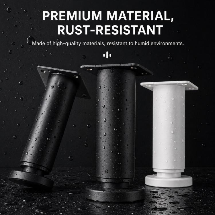 Height-Adjustable Furniture Support Legs with Round Base for Sofas and Coffee Tables, 8CM, 12CM, 18CM, 25CM