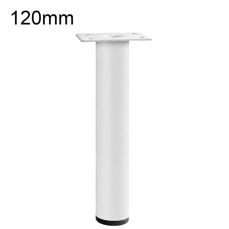 White furniture support leg, 120mm height, square mounting plate