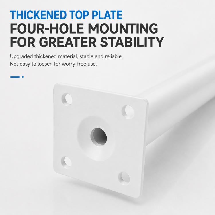 White four-hole mounting plate for furniture support legs