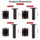 Black furniture leg with mounting plate dimensions: 8cm, 10cm, 12cm, and 15cm