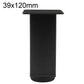 Black square height-adjustable furniture support leg, 39x120mm