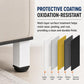 White square support leg with rubber foot and protective coating layers