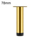 Adjustable furniture support leg 78mm gold metal with top mounting plate
