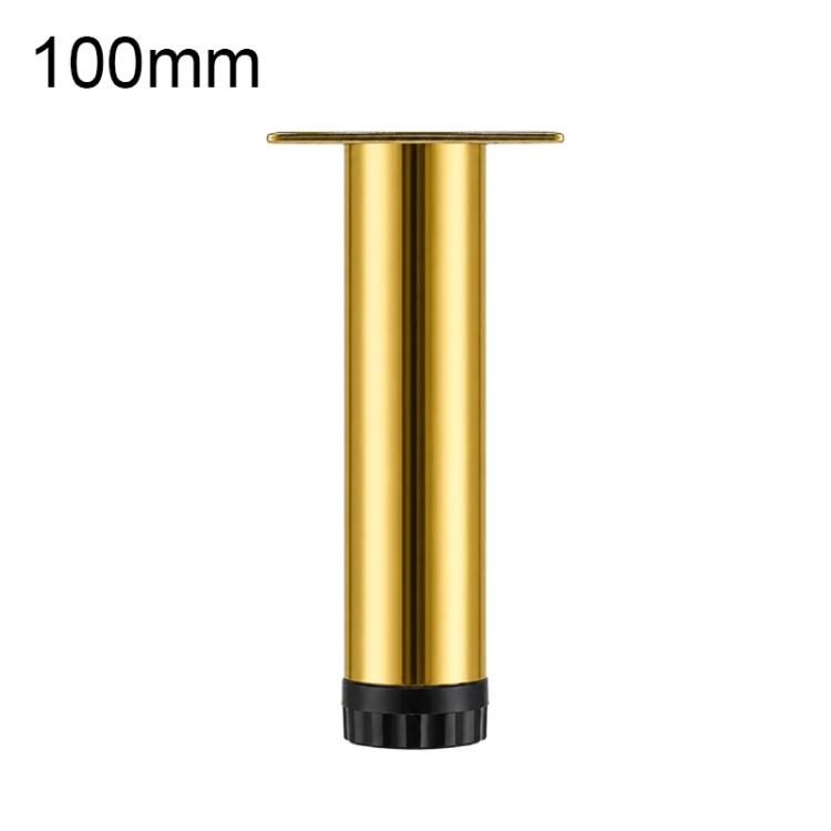 Adjustable furniture support leg 100mm gold metal with top mounting plate