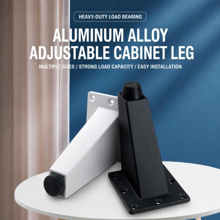Adjustable angled support legs, matte black and matte white with square bases