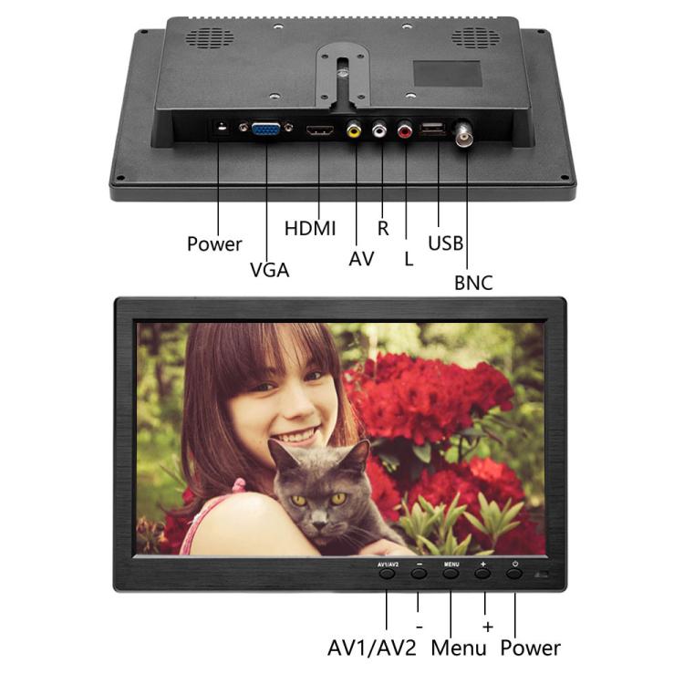 10.1 inch HD Car Display Reversing Camera View, EU Plug