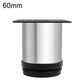Brushed stainless steel furniture support leg, 60mm height, black rubber base