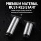 Rust-resistant stainless steel furniture legs with black base rings