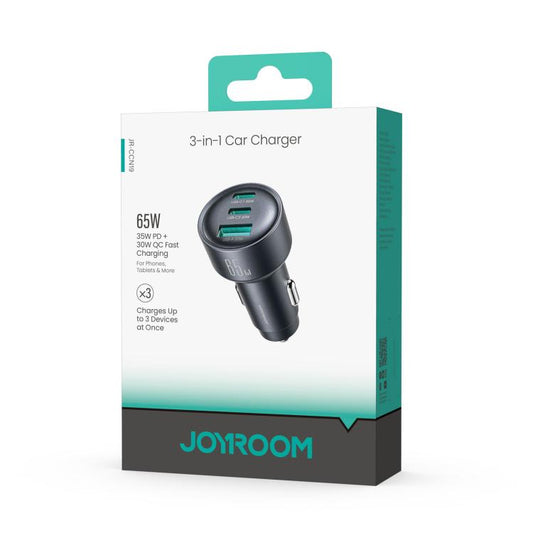 JOYROOM JR-CCN19 65W 3-in-1 Type-C x 2, USB-A Car Charger