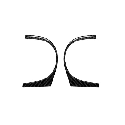 Carbon fiber door cup hole trim set, curved black pieces