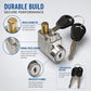E-bike battery box anti-theft lock set with brass pin, metal housing, and two keys
