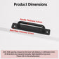 Black cabinet pull handle, 148mm, with mounting base and screw holes