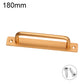 Gold cabinet pull handle, 180mm, with mounting screws and base plate