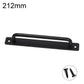 Black cabinet pull handle, 212mm, with mounting screws and base plate