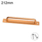 Gold cabinet pull handle, 212mm, with mounting screws and base plate