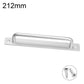 Silver cabinet pull handle, 212mm, with mounting screws and base plate