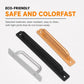 Three aluminum pull handles in black, silver, and gold with mounting plates, 243mm
