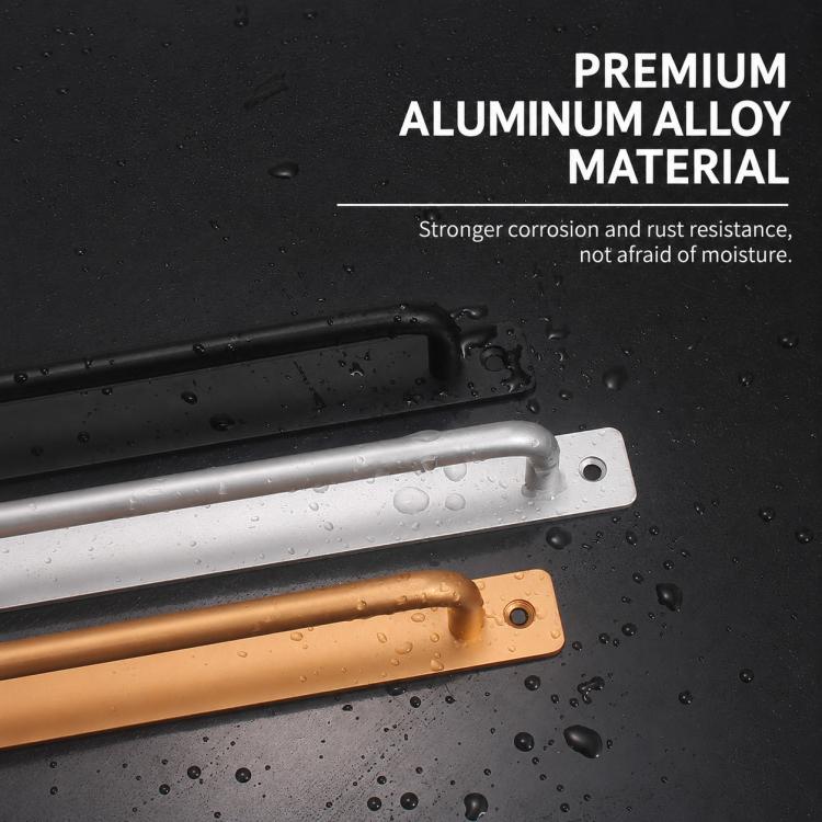 Aluminum alloy door pull handles with mounting screws, black and silver and gold