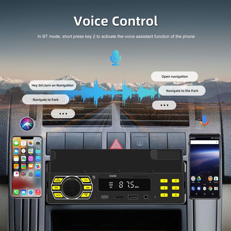 Universal Single-DIN Car Bluetooth MP3 Player FM Radio with Phone Holder