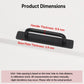Black aluminum furniture pull handle, 148mm, no-drill style with thick base plate