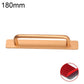 Gold aluminum furniture pull handle, 180mm, U-bar grip on rectangular base plate