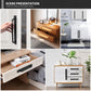 Black aluminum surface-mount pull handle on cabinet door for easy opening