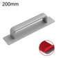Grey 200mm surface-mount pull handle with U-shaped top and flat mounting plate