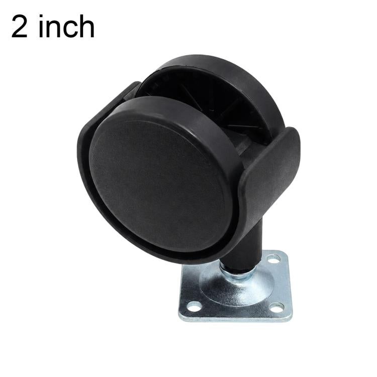 2-inch swivel caster wheel with black rubber tread and metal mounting plate
