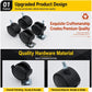 Pack of black swivel casters with metal base plates and threaded mounting stems