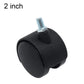 2 inch black swivel caster with threaded stem, single wheel and bolt
