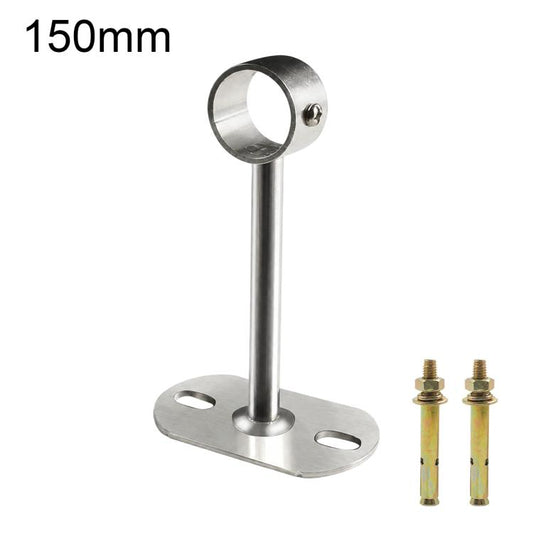 150mm stainless steel flange-mount rod hanger bracket for 25mm round tubes, with screws.