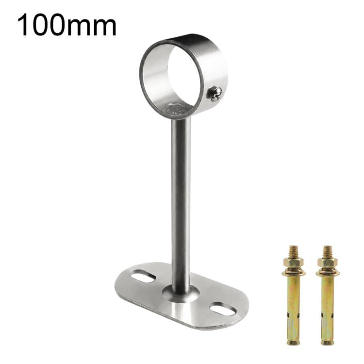 Stainless steel flange-mount bracket for 32mm drying rod, 100mm height, with screws