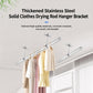 Stainless steel clothes drying rod bracket set with round tube holders and wall mounts