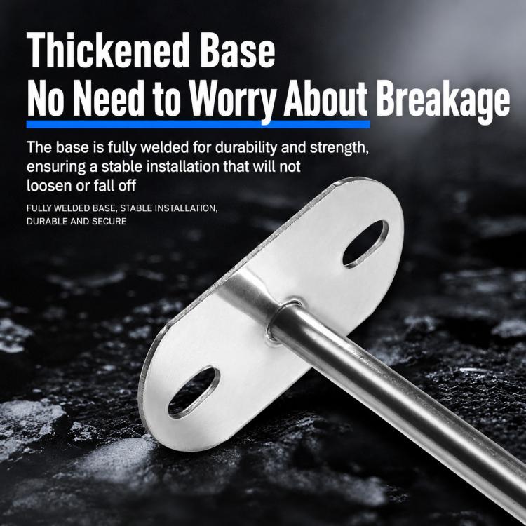 Stainless steel flange base for 32mm drying rod, welded plate with mounting holes