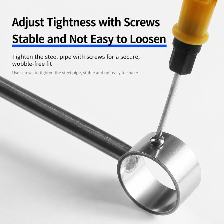 Stainless steel rod bracket with tightening screw for secure fit on 32mm tube
