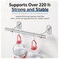 Heavy-duty stainless steel drying rod flange bracket set, wall plates and support arms