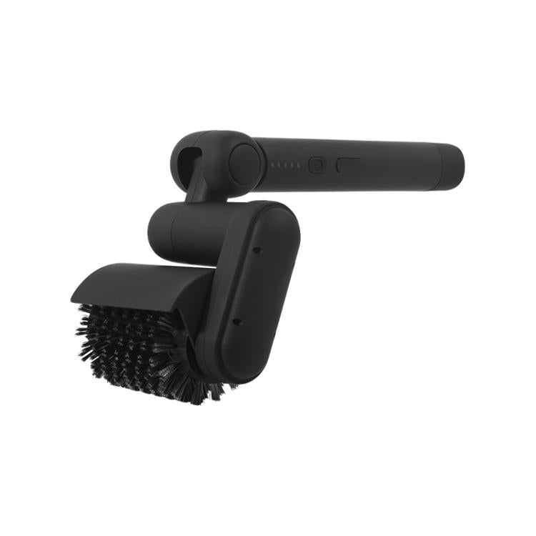 Black electric BBQ cleaning brush with rotating bristle head attachment