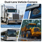 Dual-lens vehicle rear-view DVR camera set for large trucks and buses