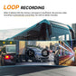 Rear-view recording on a dashcam interface with loop recording playback controls