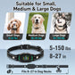 Adjustable anti-barking dog training collar with black strap and round LED control unit