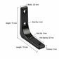 Black L-shaped wall shelf brace, 3 inch, mounting hole pattern with 4 holes