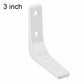 White L-shaped wall shelf brace, 3 inch, 4 mounting holes